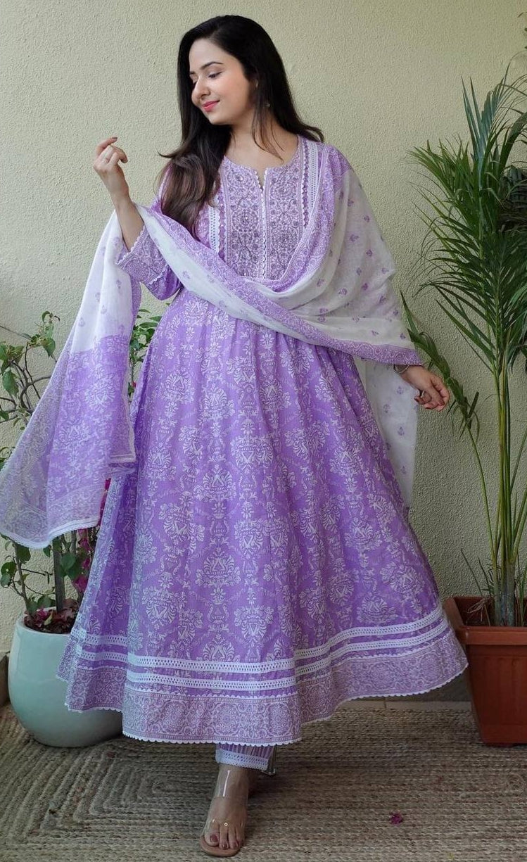 Beautiful Designer Party Wear Pure Cotton Salwar Suit