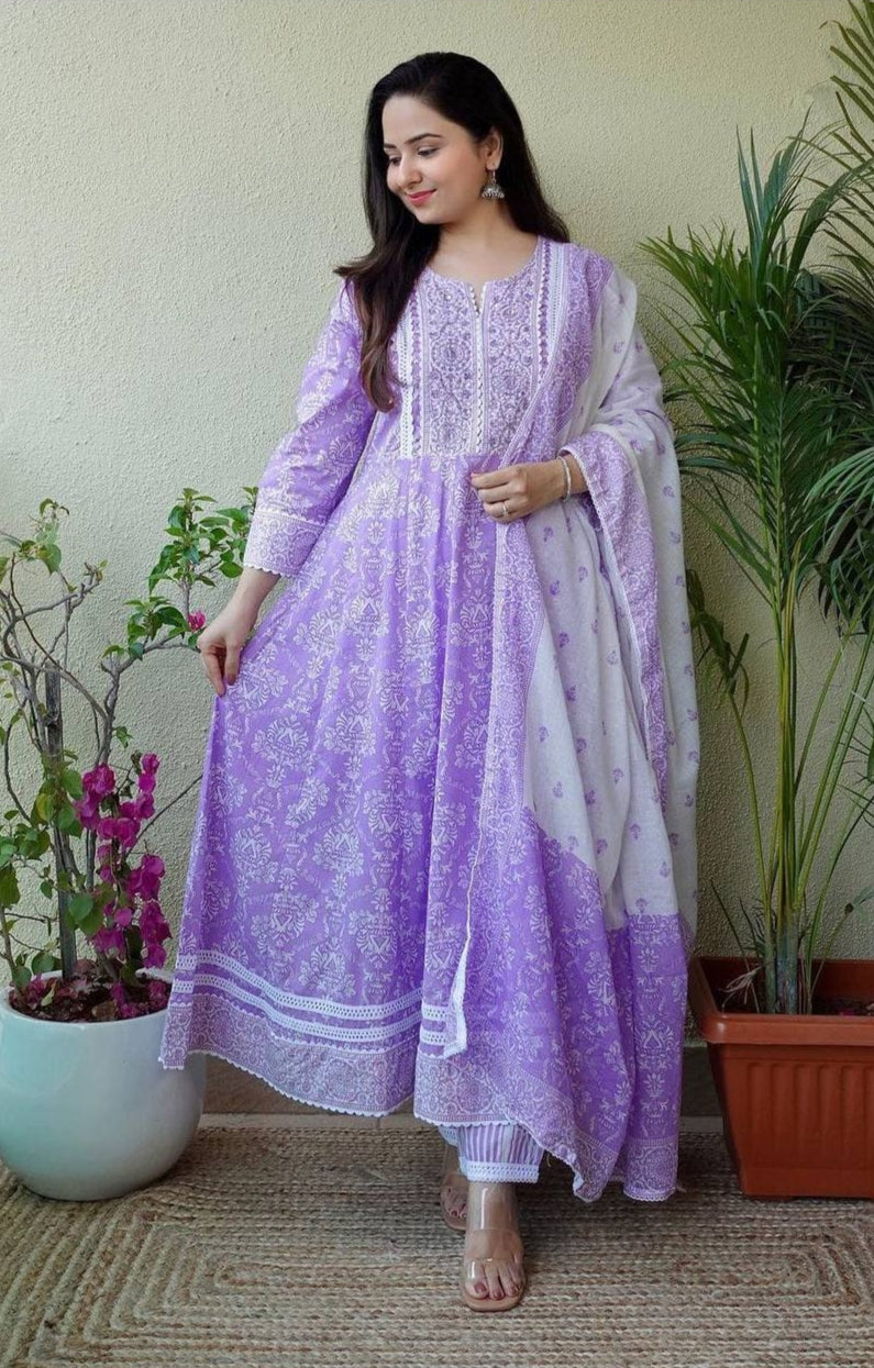 Beautiful Designer Party Wear Pure Cotton Salwar Suit