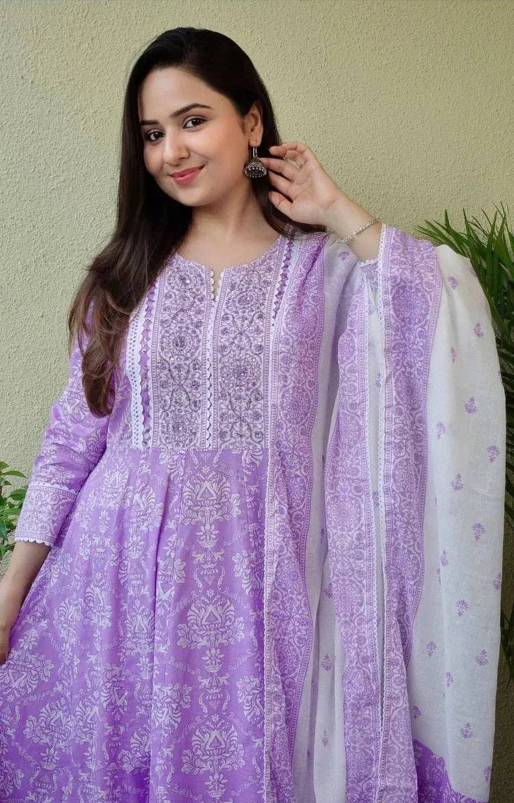 Beautiful Designer Party Wear Pure Cotton Salwar Suit