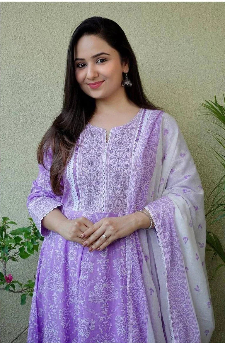 Beautiful Designer Party Wear Pure Cotton Salwar Suit