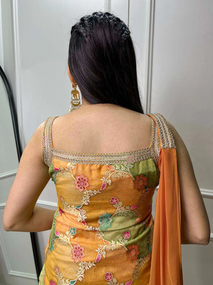 Beautiful Designer Party Wear Punjabi Style Kurti with Salwar Suit