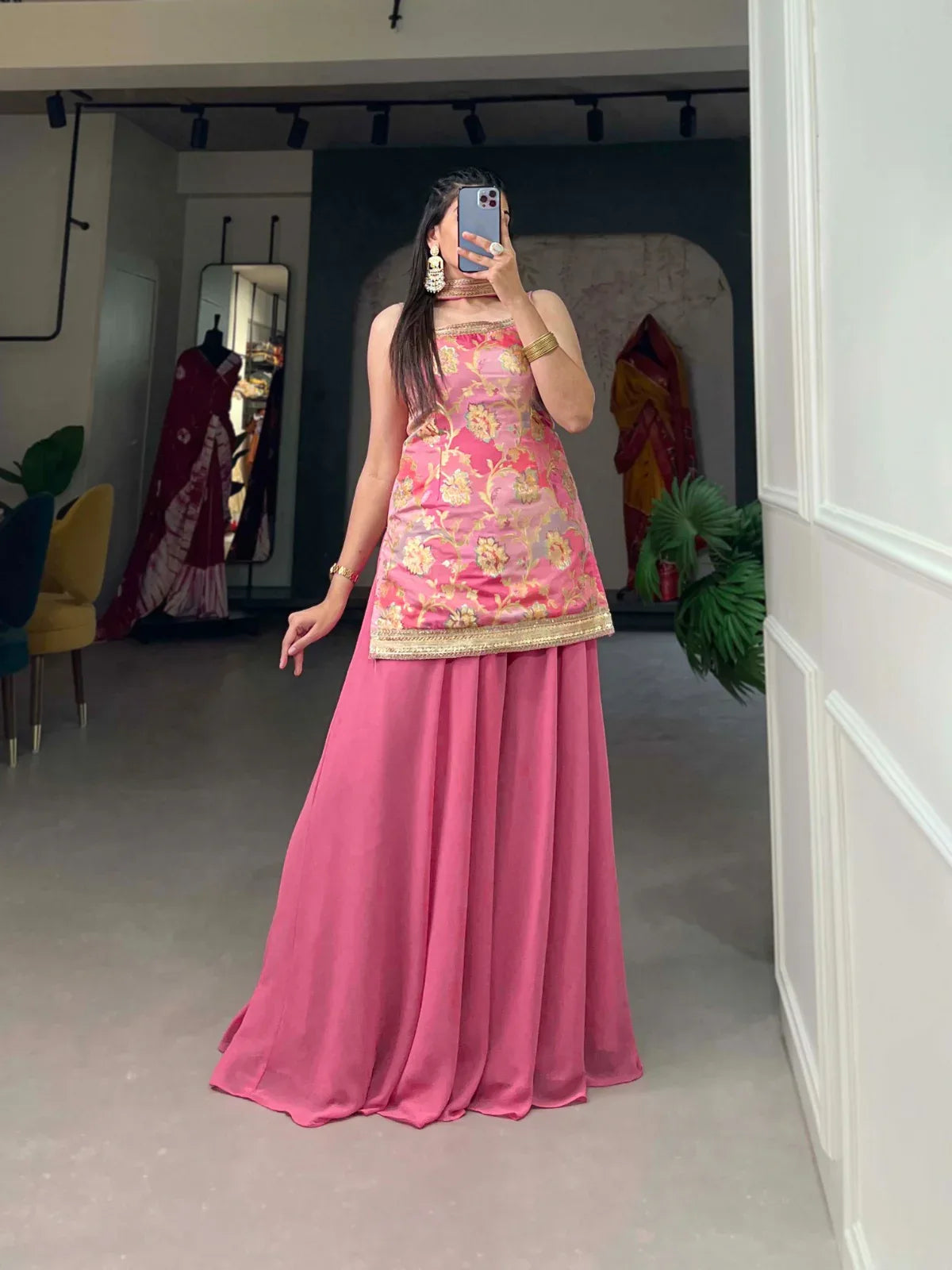 Beautiful Designer Party Wear Punjabi Style Kurti with Salwar Suit
