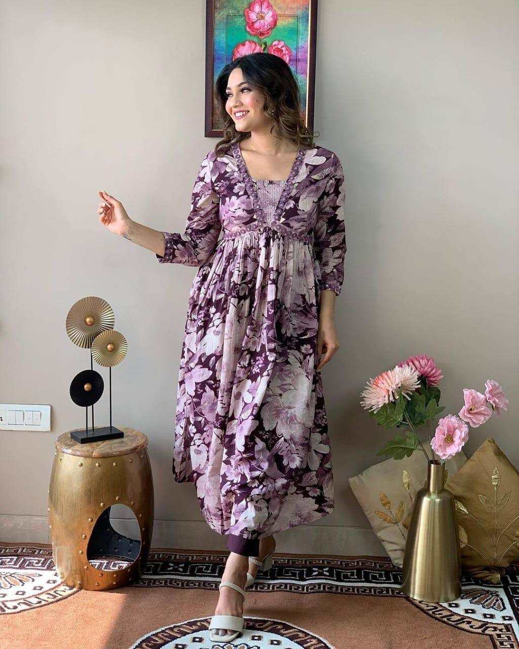 Beautiful Designer Party Wear Reyon Cotton Salwar Suit