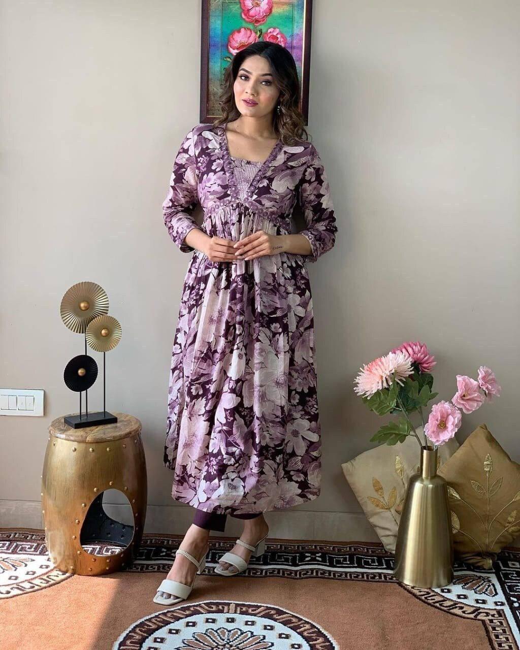 Beautiful Designer Party Wear Reyon Cotton Salwar Suit