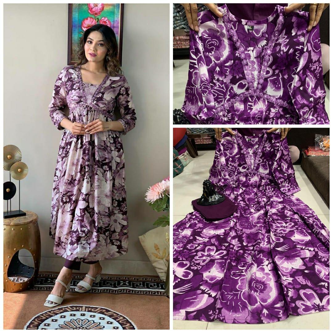 Beautiful Designer Party Wear Reyon Cotton Salwar Suit