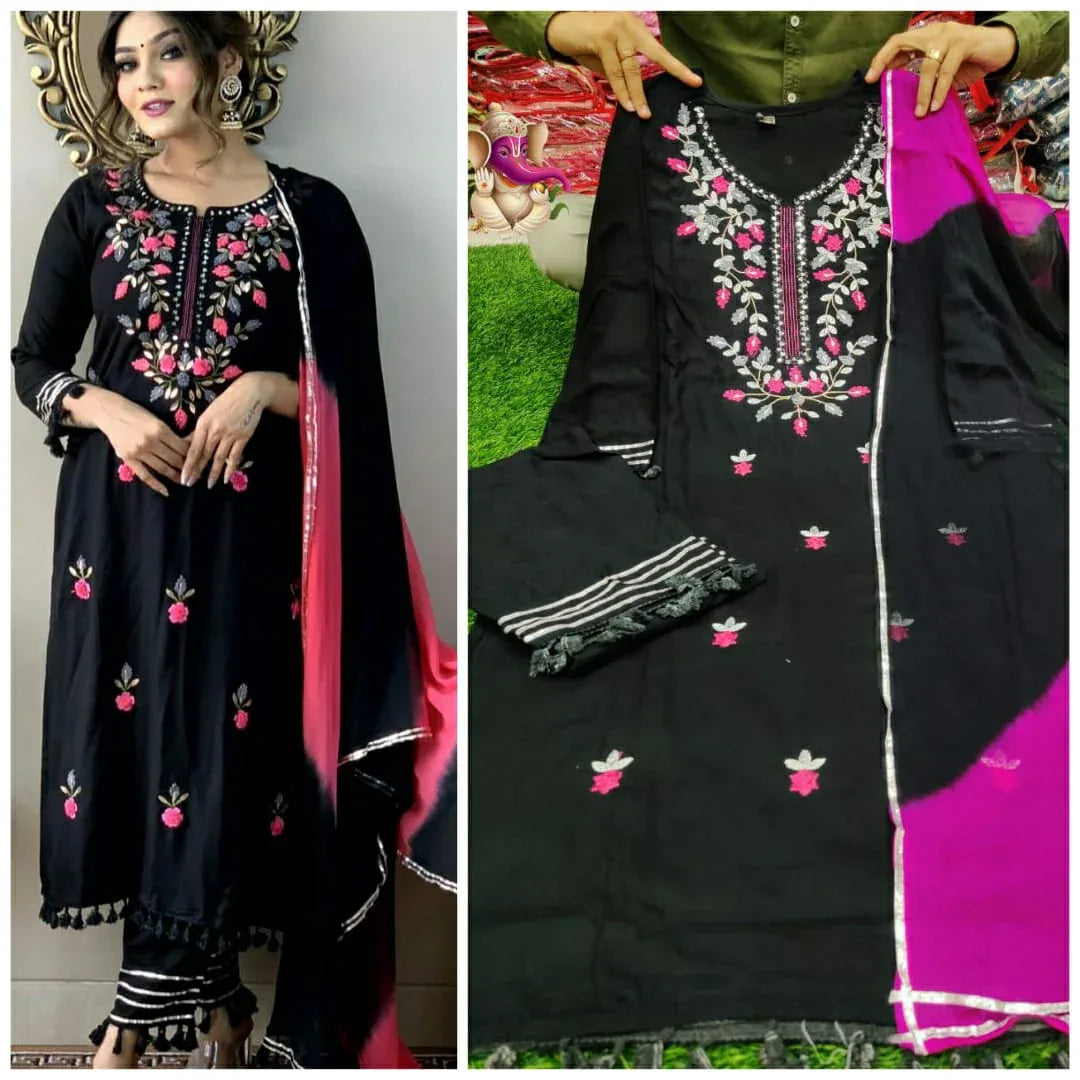 Beautiful Designer Party Wear Reyon Cotton Salwar Suit