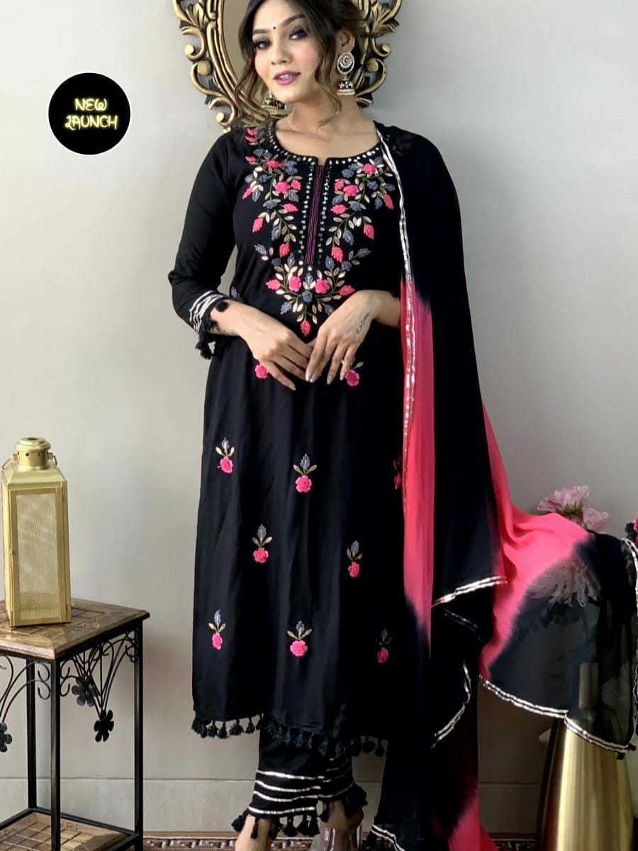 Beautiful Designer Party Wear Reyon Cotton Salwar Suit