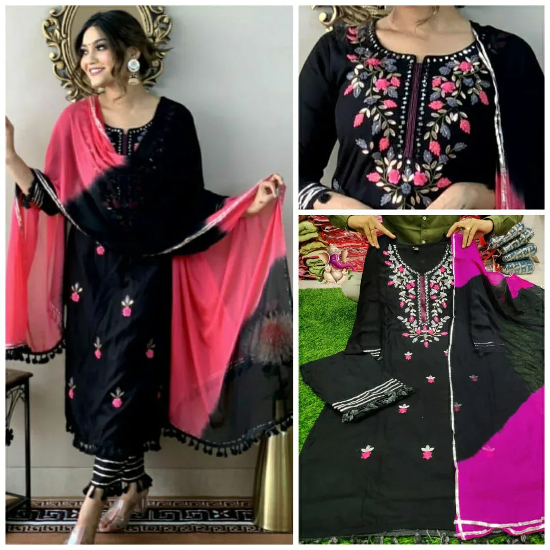 Beautiful Designer Party Wear Reyon Cotton Salwar Suit