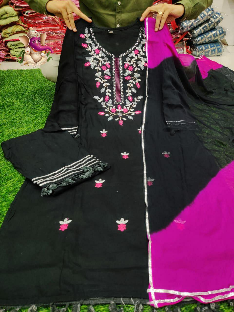 Beautiful Designer Party Wear Reyon Cotton Salwar Suit