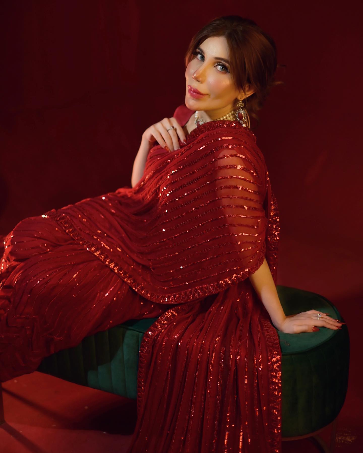 Beautiful Designer Party Wear Georgette  Sequence Saree