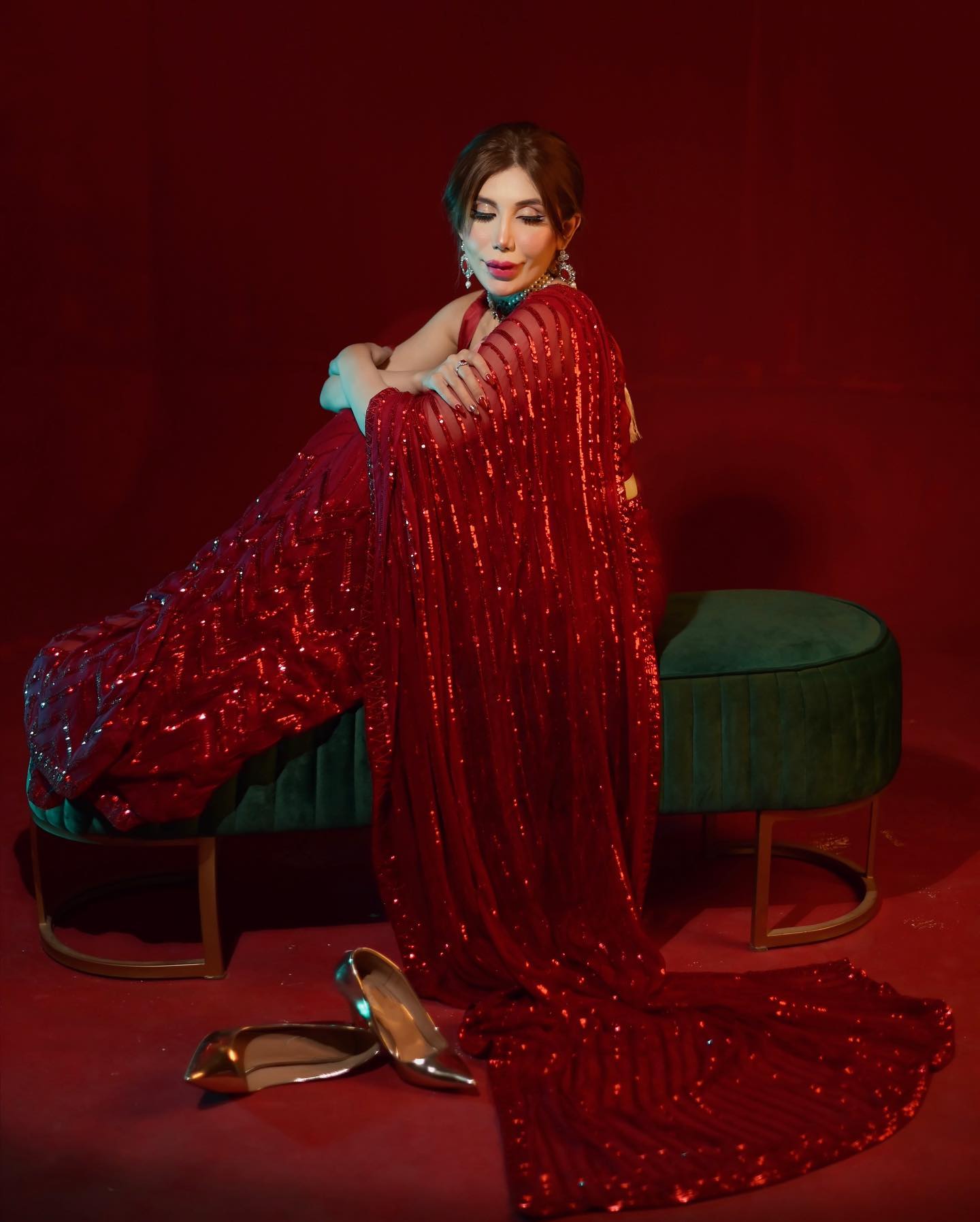 Beautiful Designer Party Wear Georgette  Sequence Saree