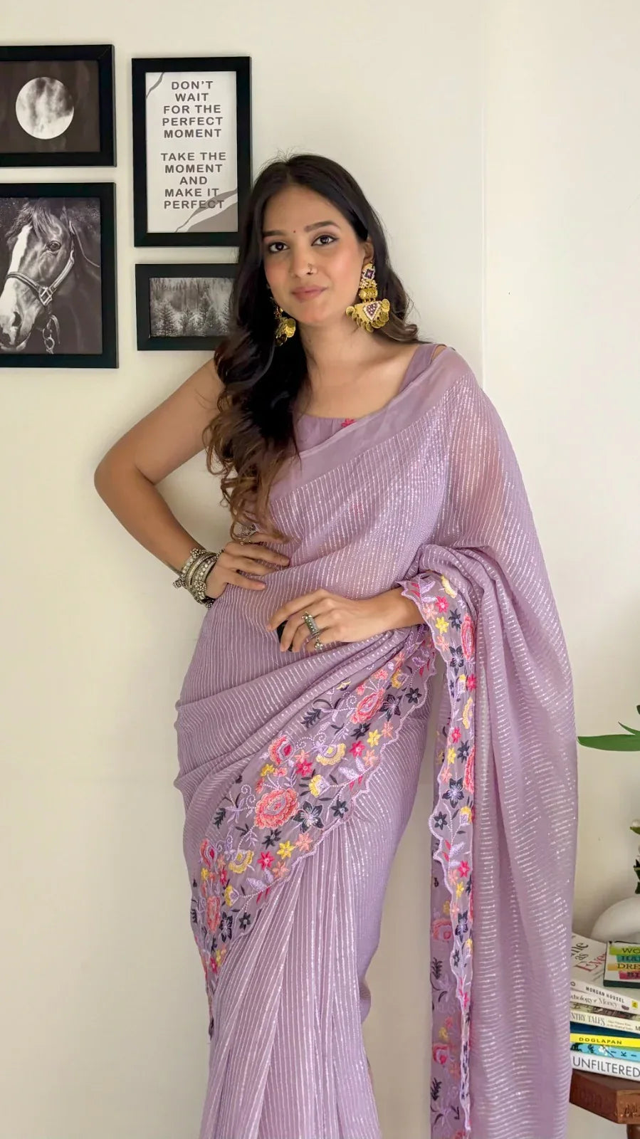 Beautiful Designer Heavy Georgette With Sequence Saree