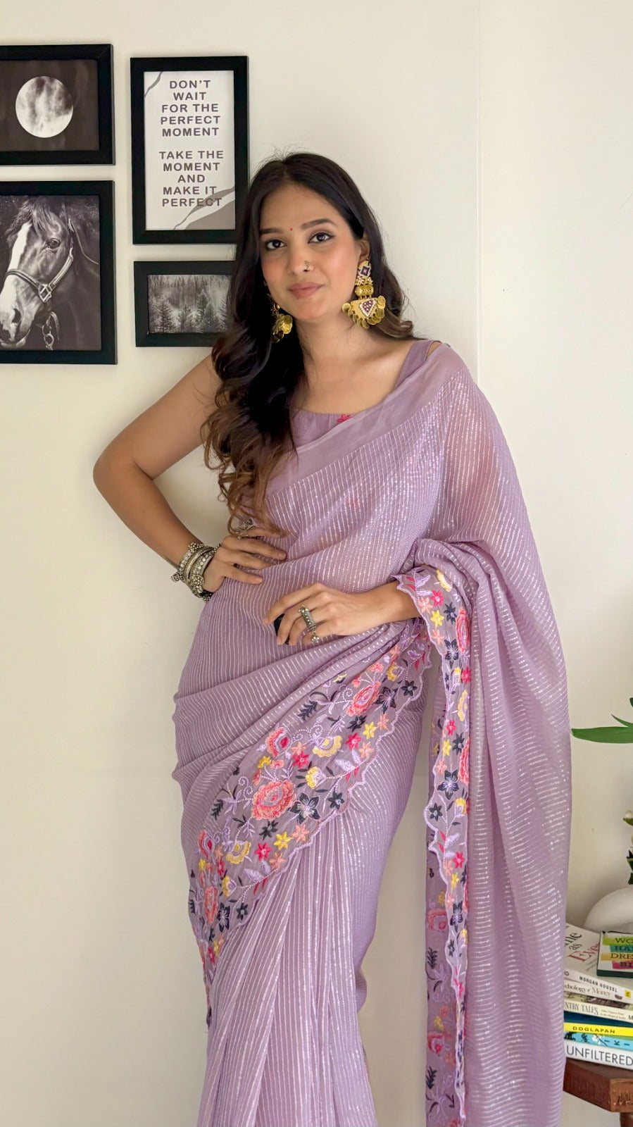 Beautiful Designer Heavy Georgette With Sequence Saree