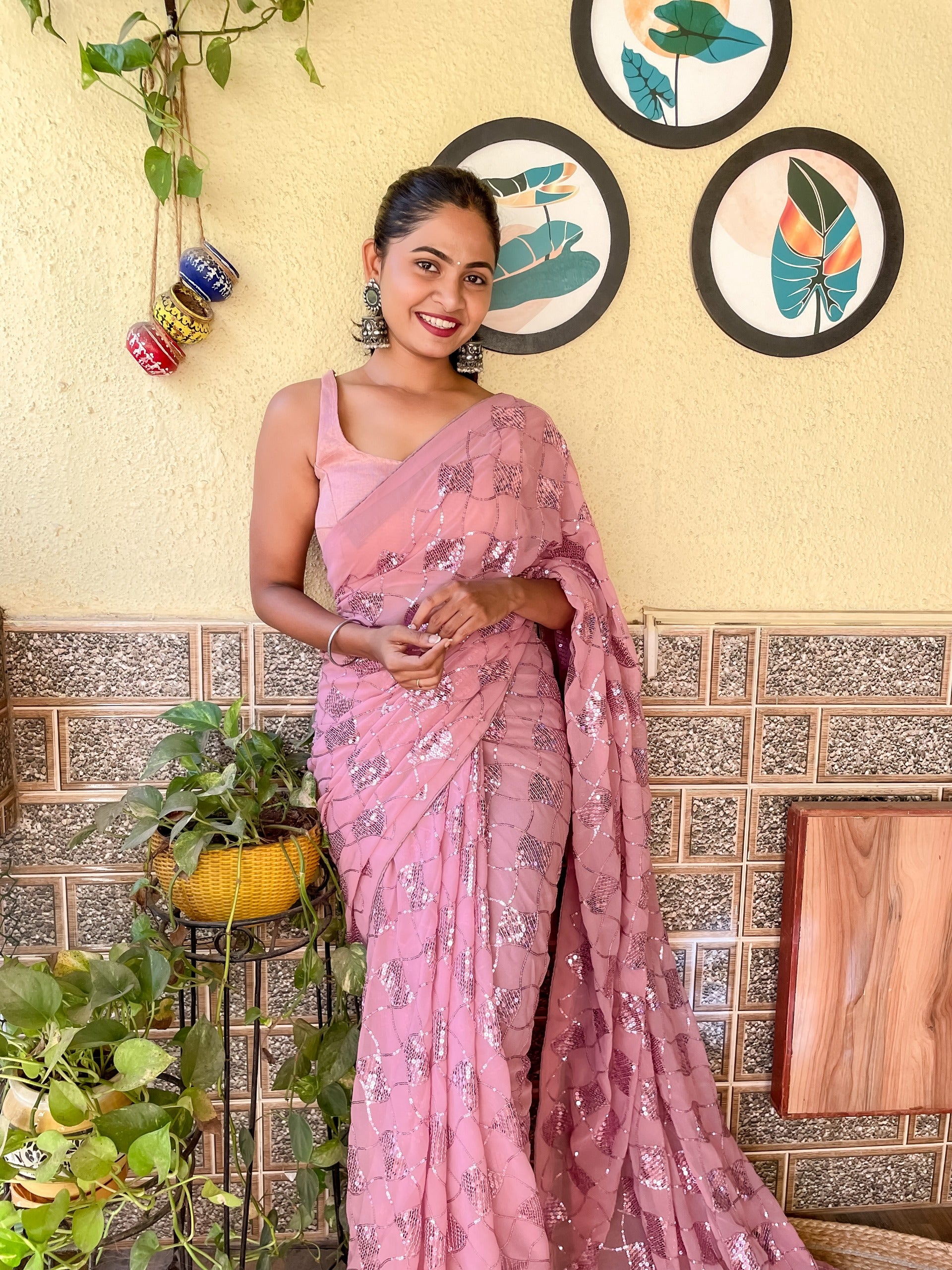 Beautiful Designer Heavy Georgette With Sequence Saree