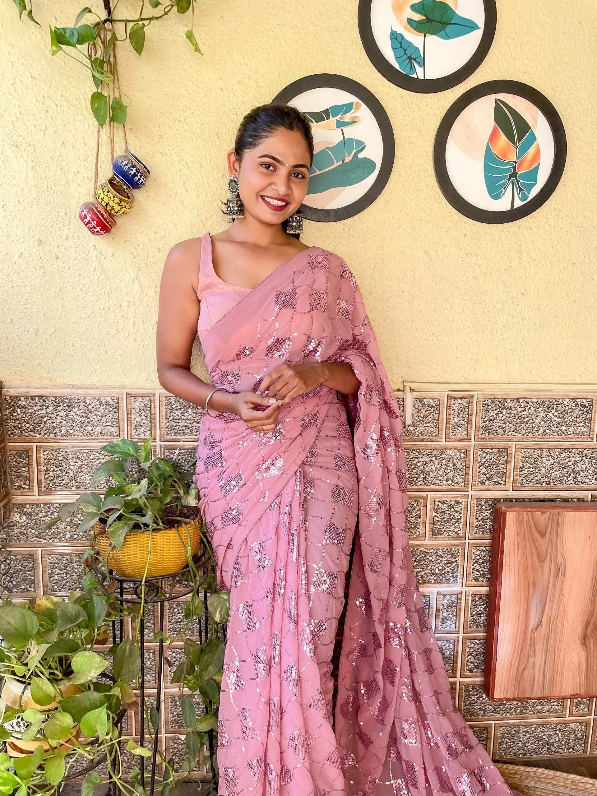 Beautiful Designer Heavy Georgette With Sequence Saree