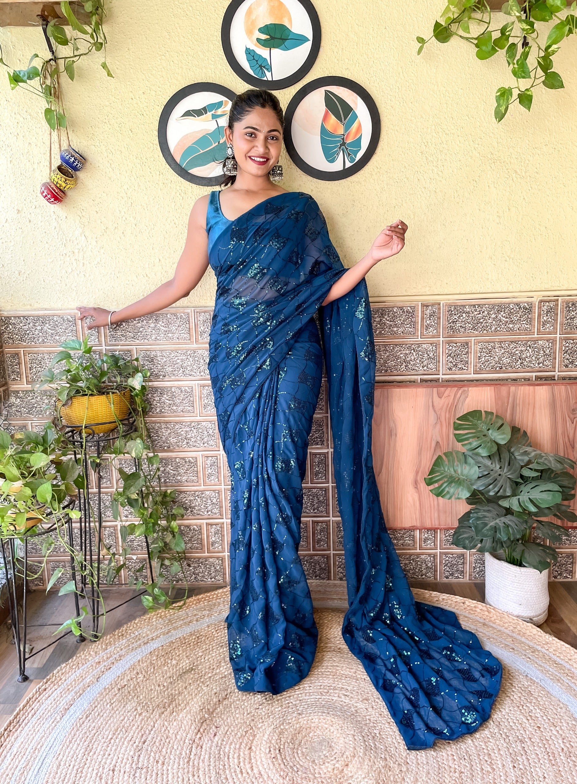 Beautiful Designer Heavy Georgette With Sequence Saree