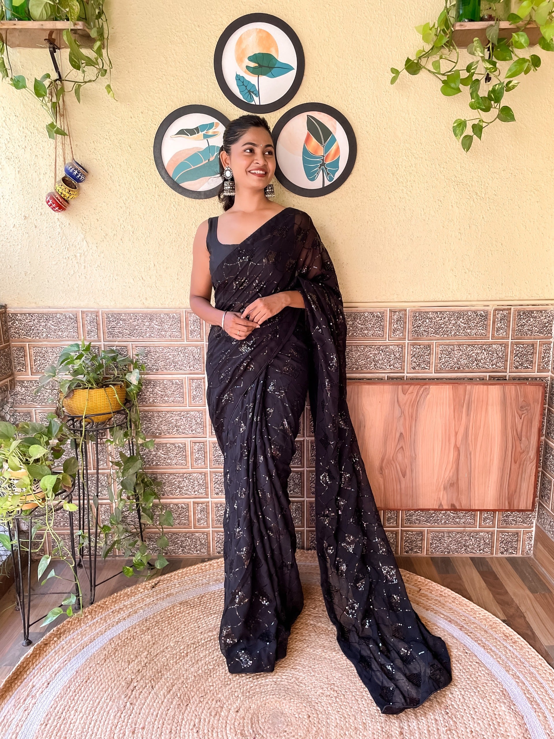 Beautiful Designer Heavy Georgette With Sequence Saree