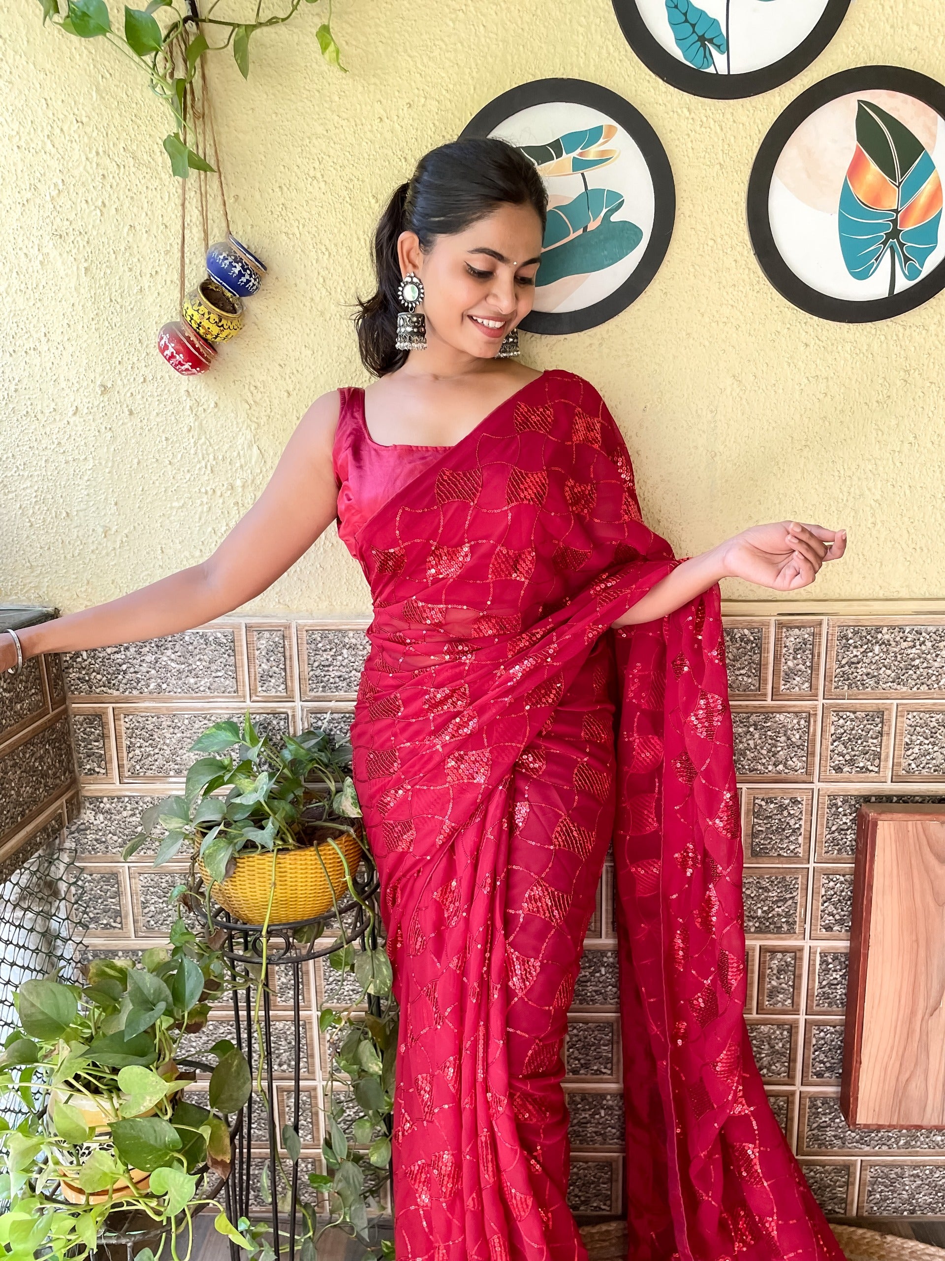 Beautiful Designer Heavy Georgette With Sequence Saree