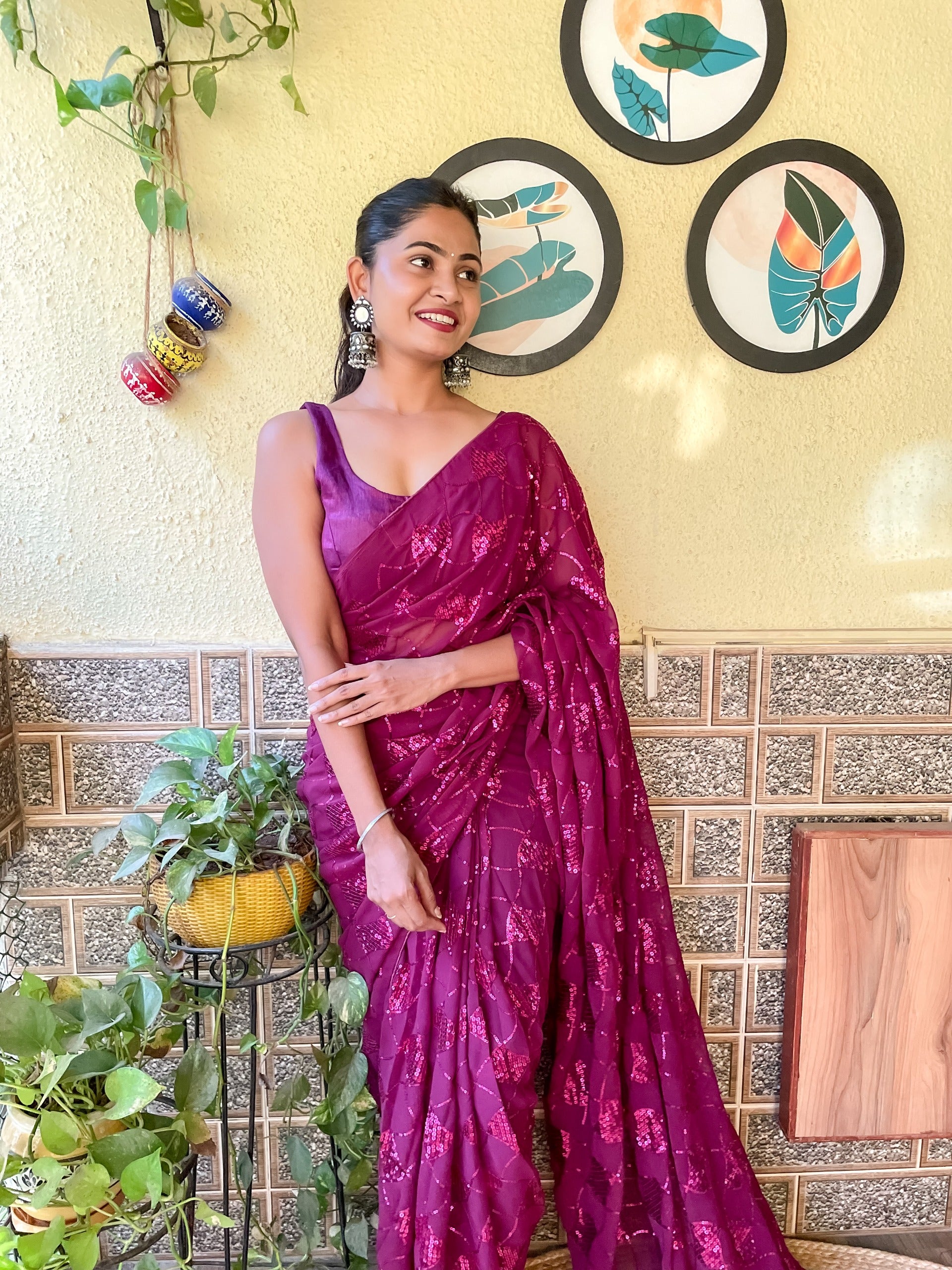 Beautiful Designer Heavy Georgette With Sequence Saree