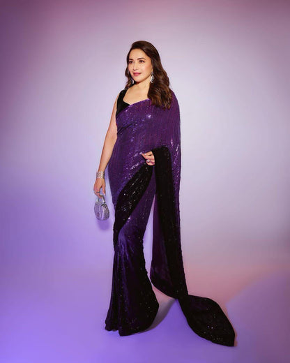Beautiful Designer Heavy Georgette With Sequence Saree