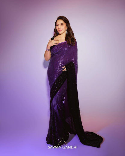 Beautiful Designer Heavy Georgette With Sequence Saree