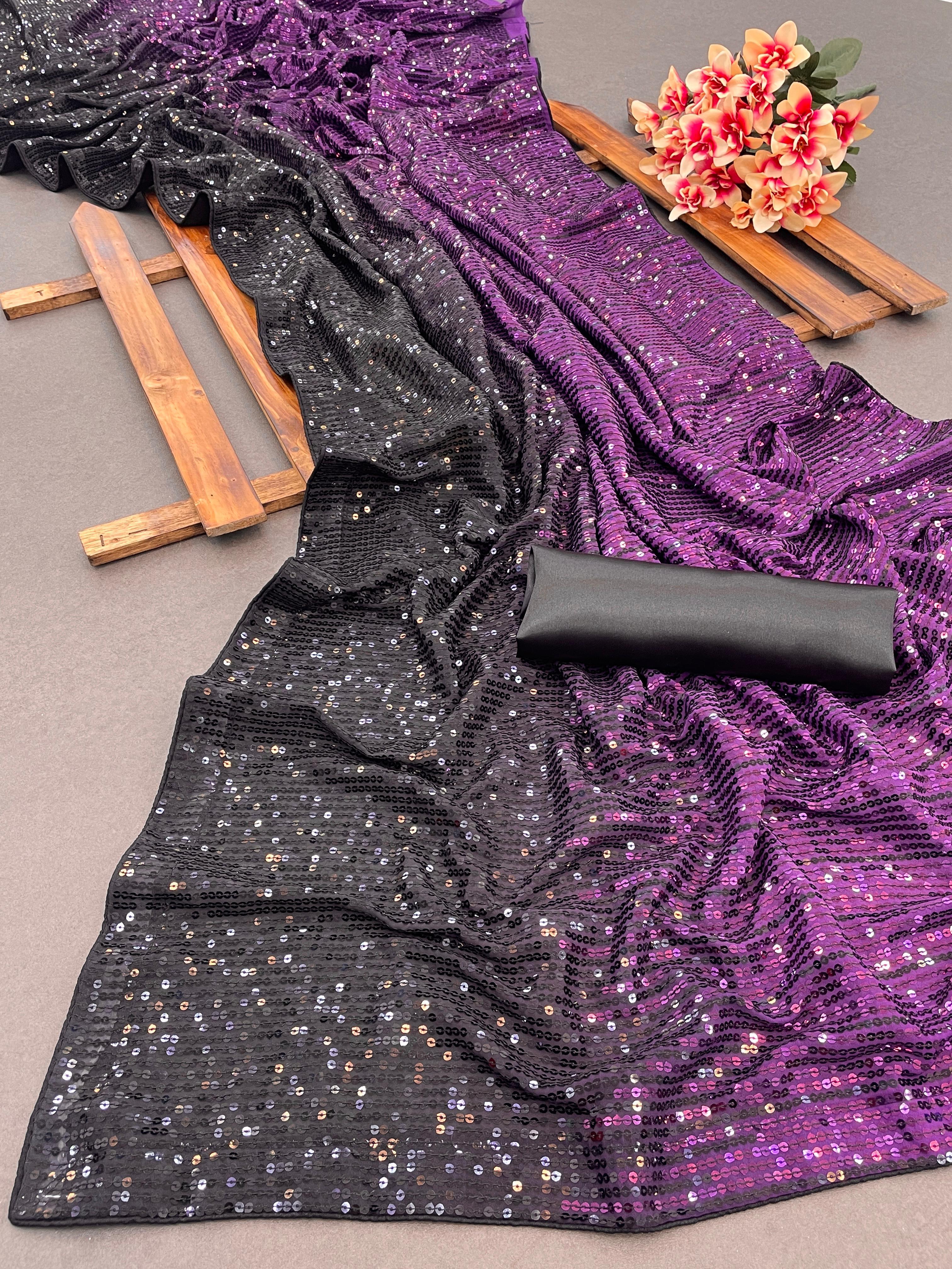 Beautiful Designer Heavy Georgette With Sequence Saree