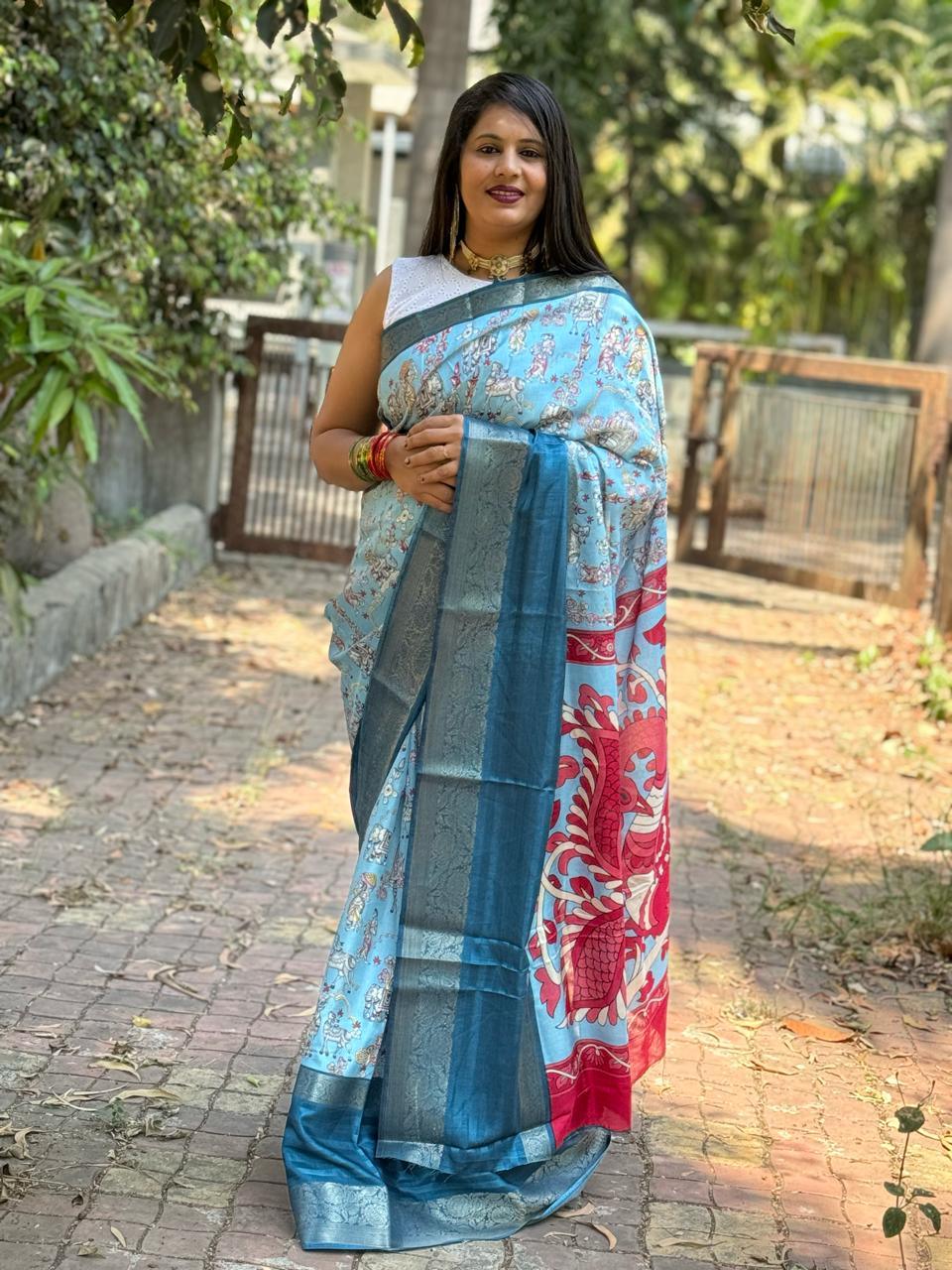 Beautiful Designer Summer Special Soft Digital Print Dola Silk Saree