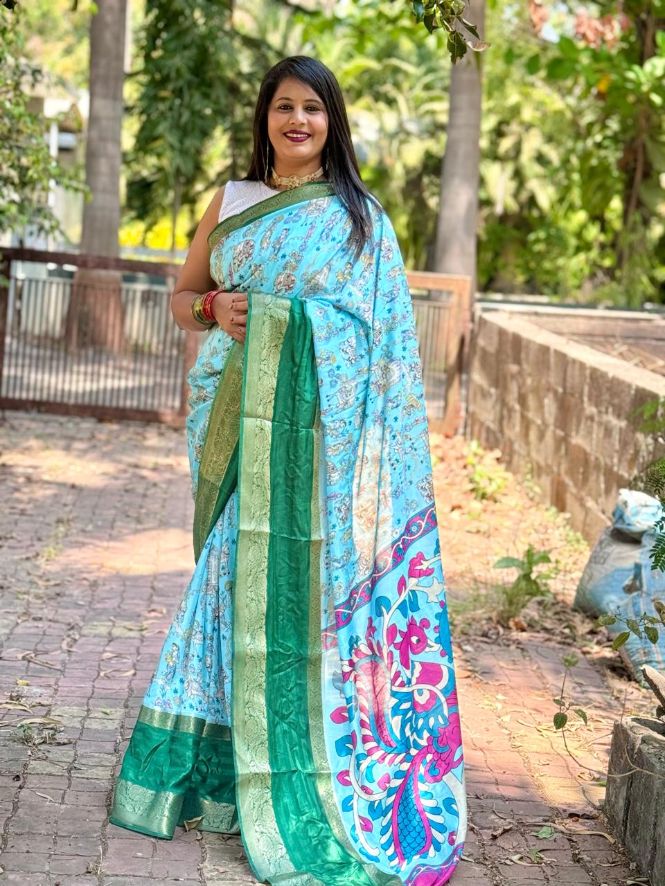 Beautiful Designer Summer Special Soft Digital Print Dola Silk Saree