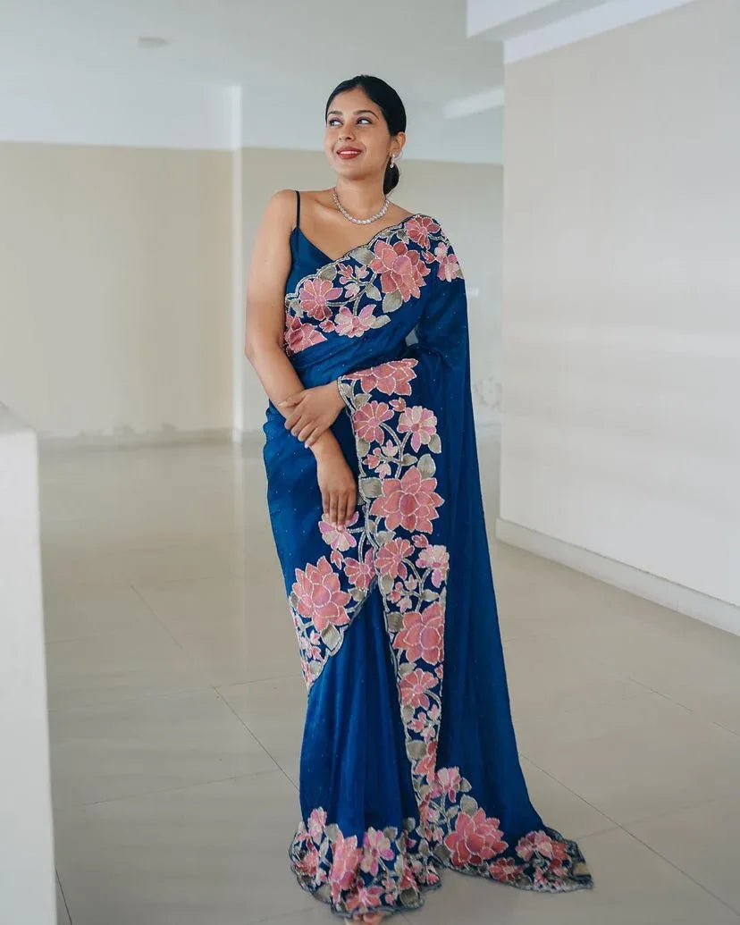 Beautiful Designer Heavy Georgette With Sequence Saree