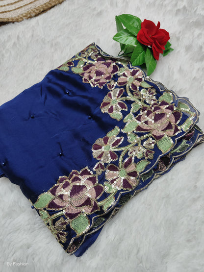 Beautiful Designer Heavy Georgette With Sequence Saree