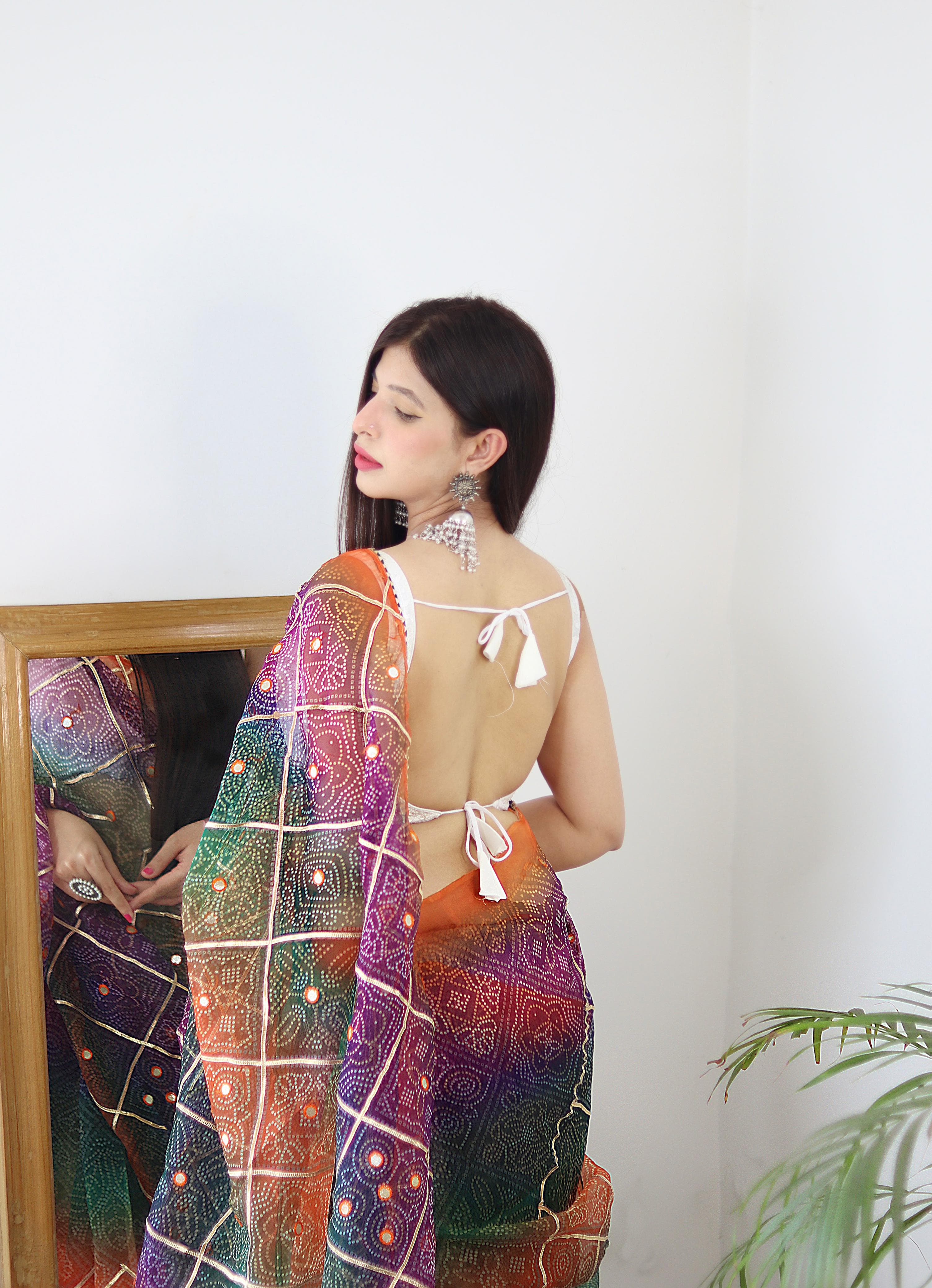 Beautiful Designer Pure Soft Bandhani Organza Saree