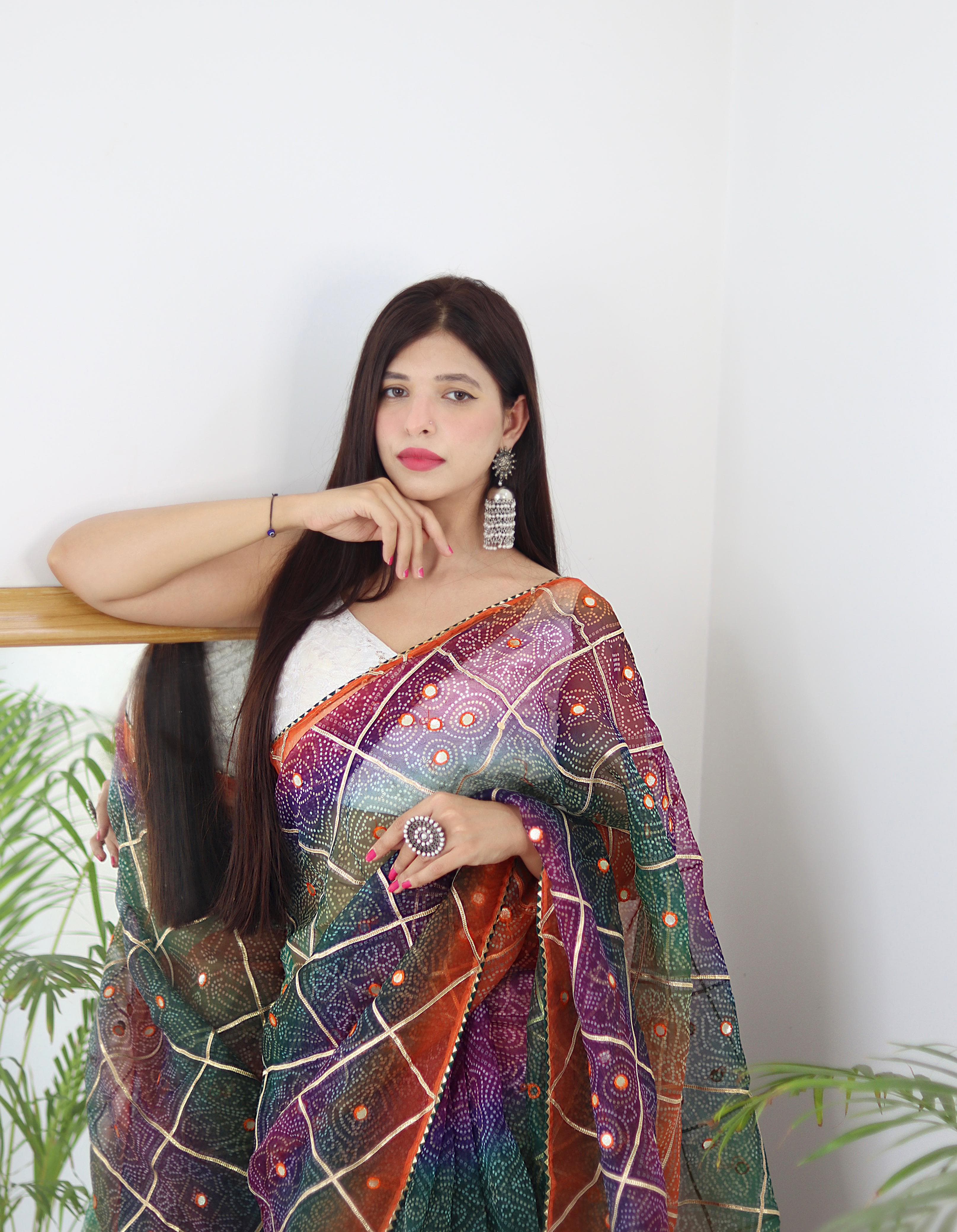 Beautiful Designer Pure Soft Bandhani Organza Saree