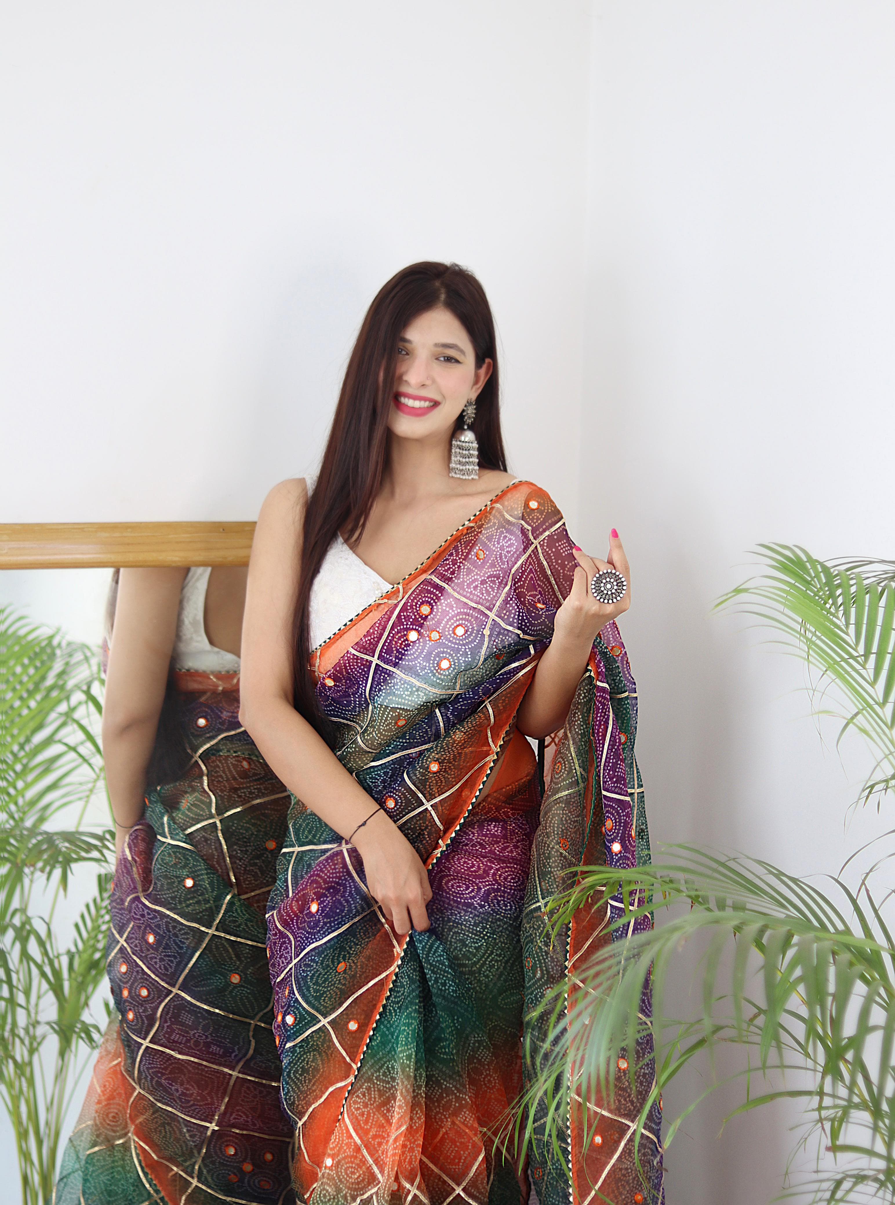 Beautiful Designer Pure Soft Bandhani Organza Saree