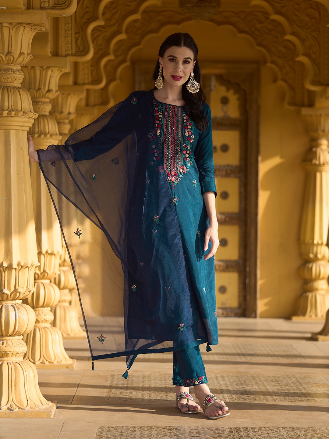 Beautiful Designer Party Wear Anarkali Reyon Cotton Salwar Suit