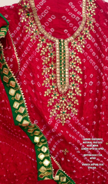 Beautiful Designer Rajasthani Bandhej Gotta Patti Salwar Suit