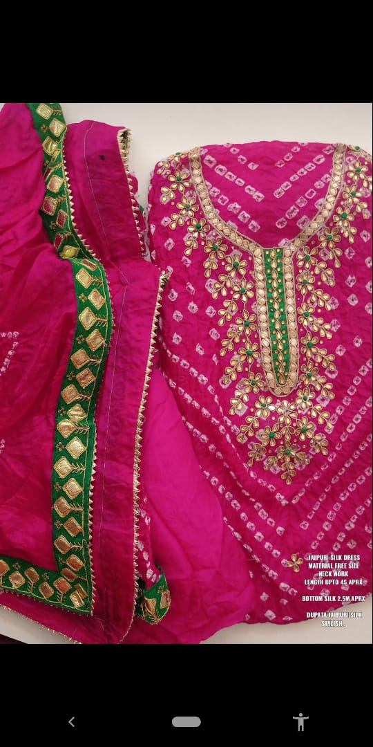 Beautiful Designer Rajasthani Bandhej Gotta Patti Salwar Suit