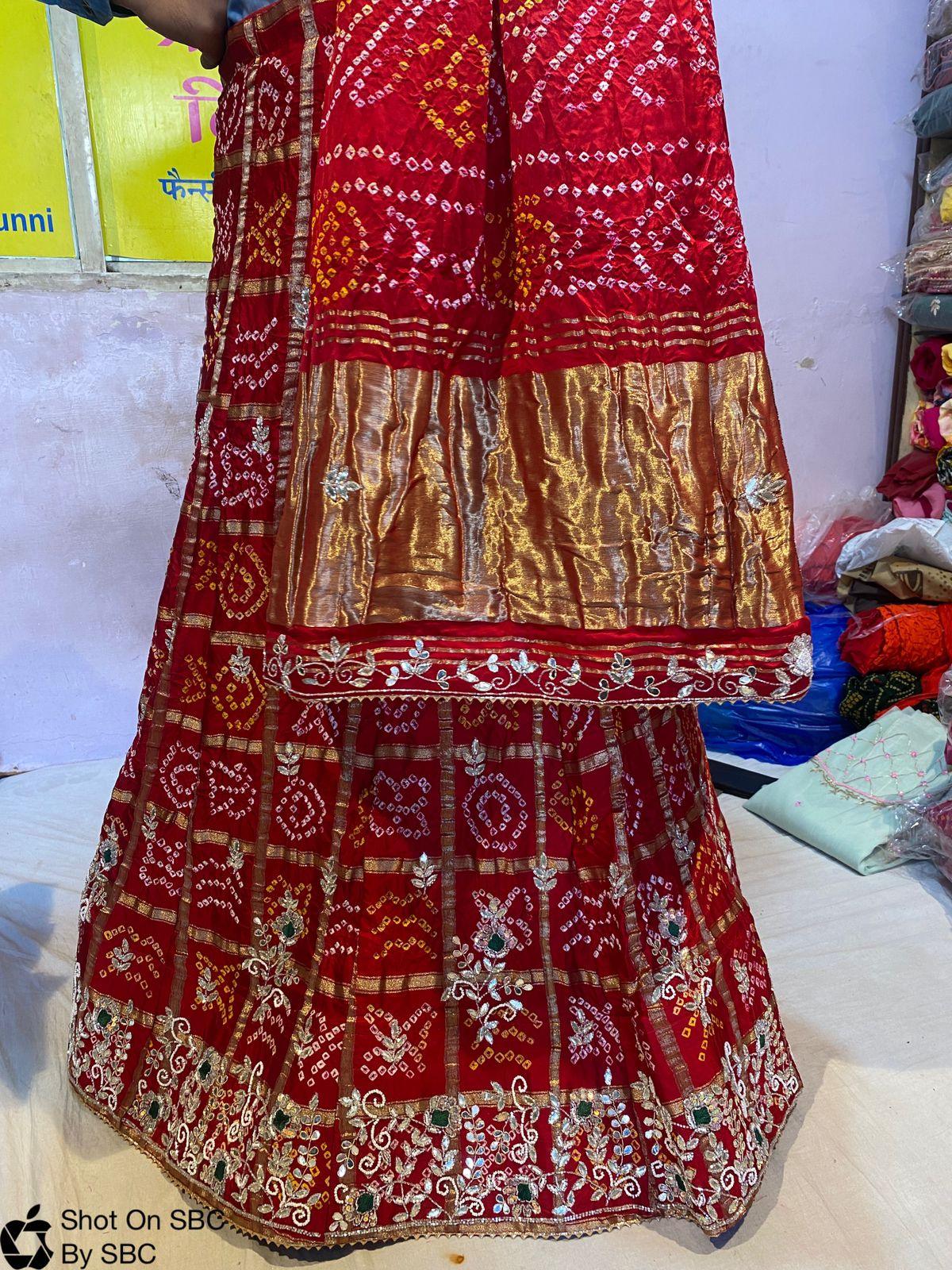 Red Pure Soft Gharchola Rajasthani Bandhej Gahdchola Lehenga Choli