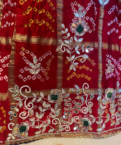 Red Pure Soft Gharchola Rajasthani Bandhej Gahdchola Lehenga Choli