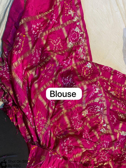 Rani Pink Rajasthani Bandhej Gahdchola Lehenga Choli