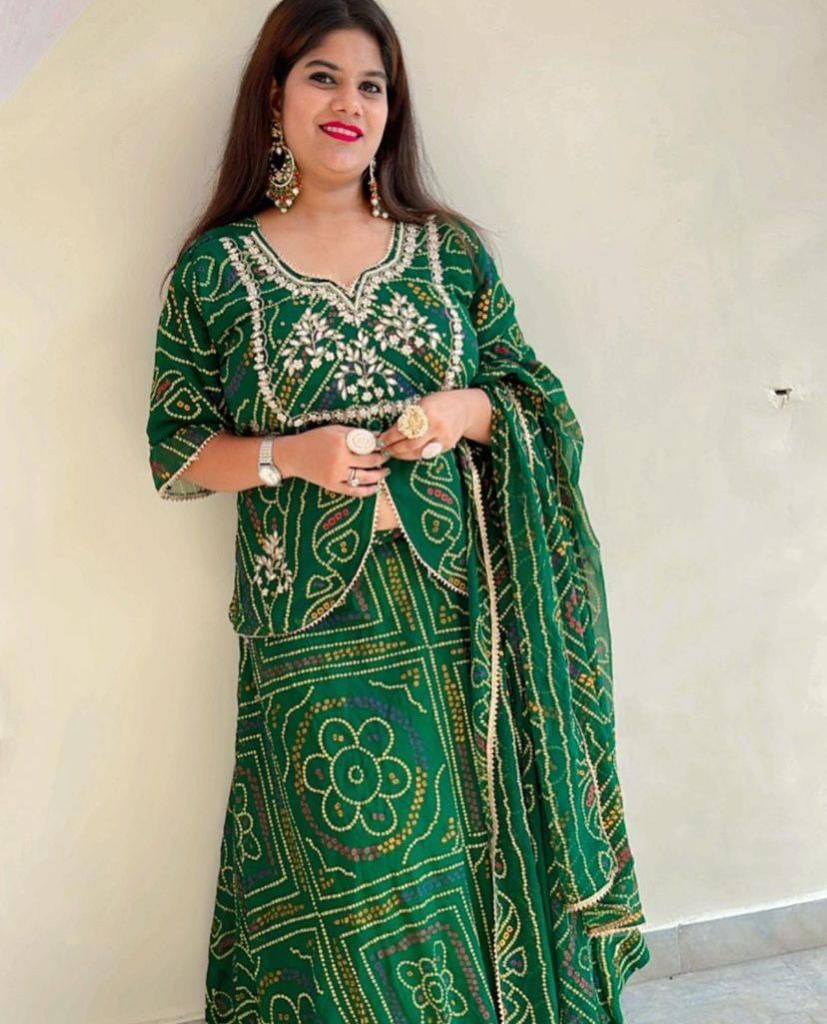 Beautiful Designer Rajasthani Bhandej Lehenga Choli