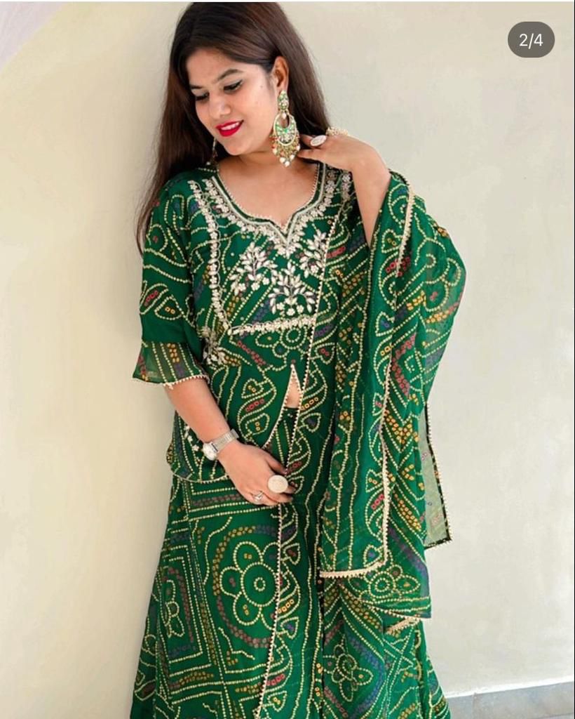 Beautiful Designer Rajasthani Bhandej Lehenga Choli