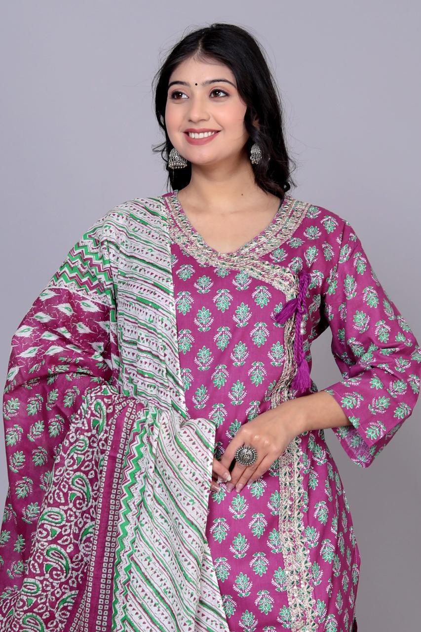 Beautiful Designer Party Wear Anarkali Pure Cotton Salwar Suit