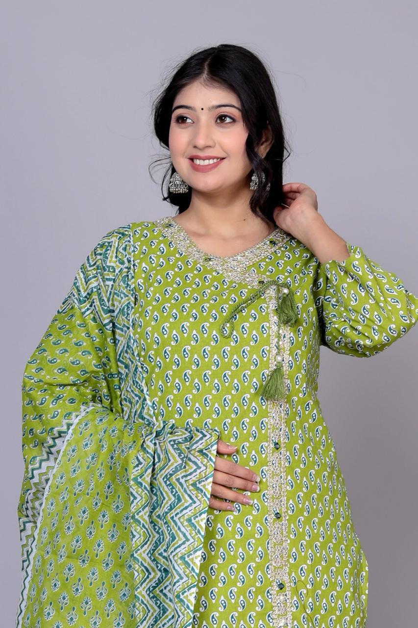 Beautiful Designer Party Wear Anarkali Pure Cotton Salwar Suit