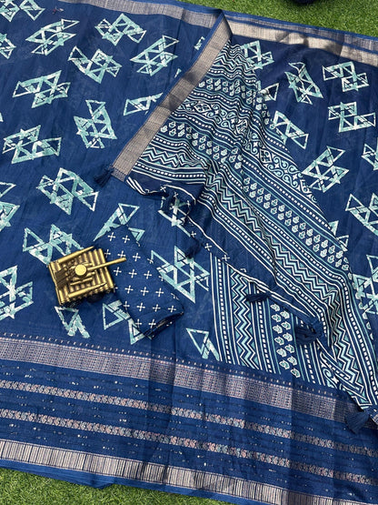Beautiful Designer Pure Cotton Kalamkari Print Saree