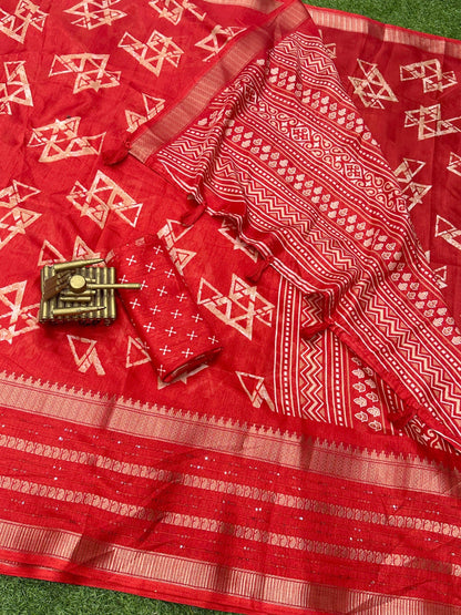 Beautiful Designer Pure Cotton Kalamkari Print Saree