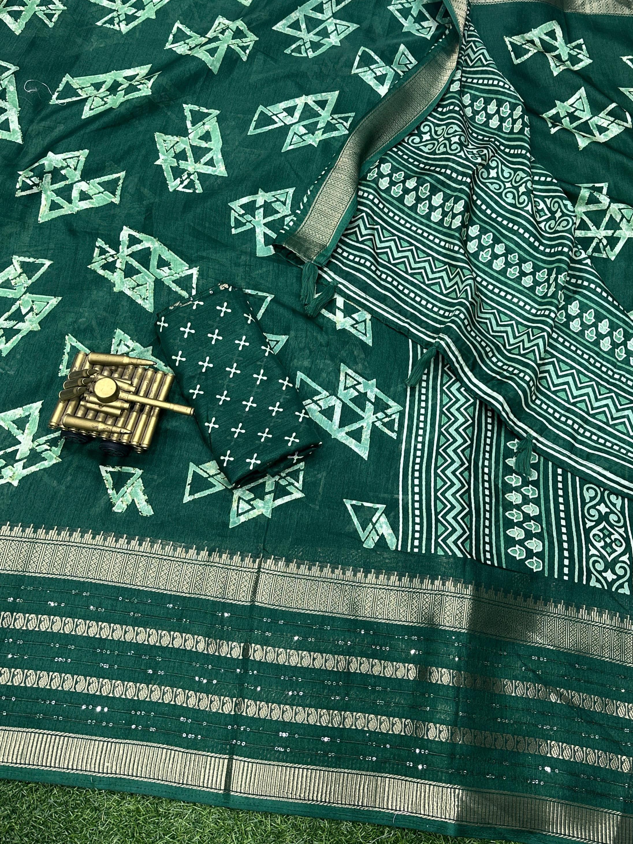 Beautiful Designer Pure Cotton Kalamkari Print Saree