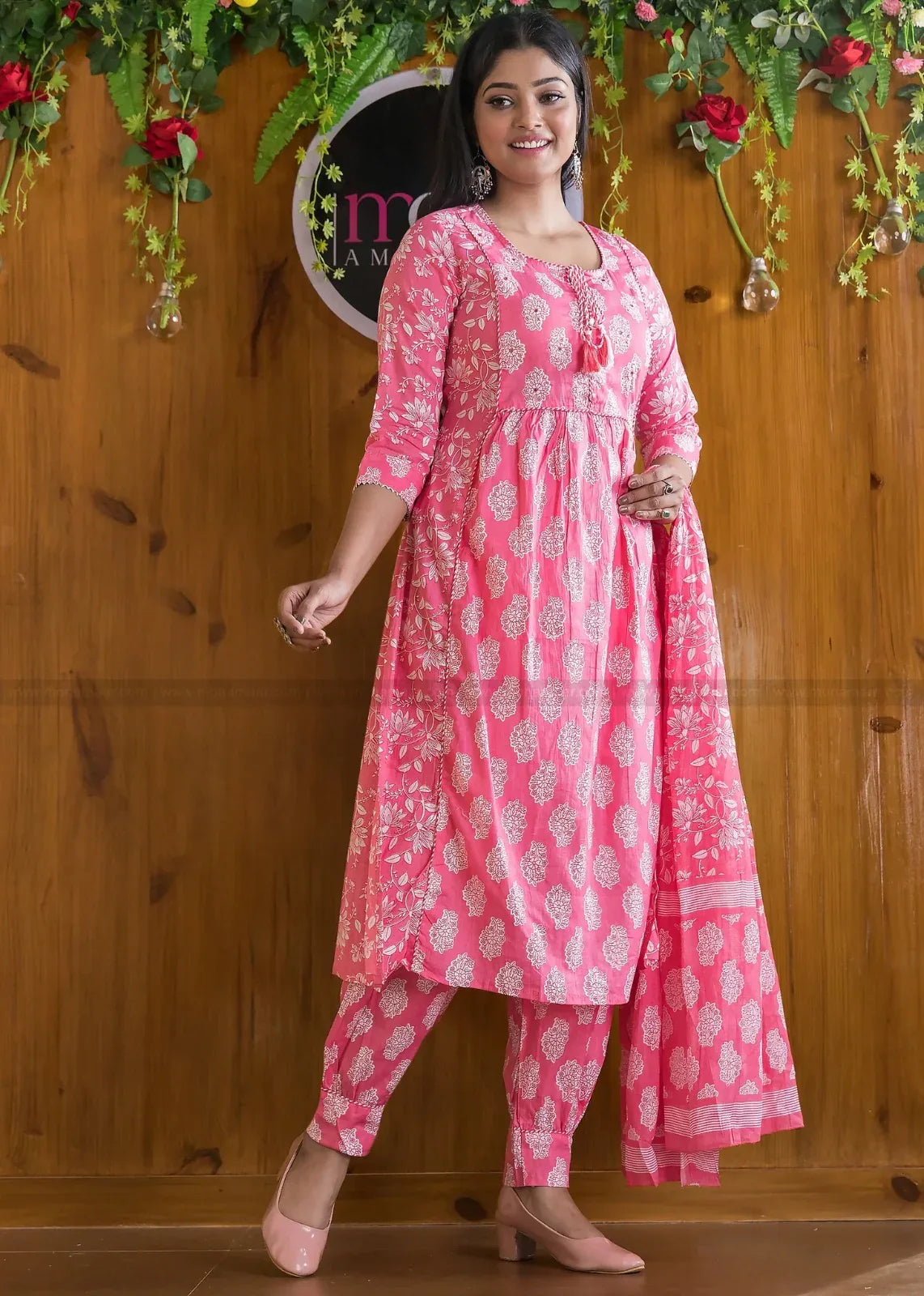 Beautiful Designer Party Wear Afghani Anarkali Pure Cotton Salwar Suit