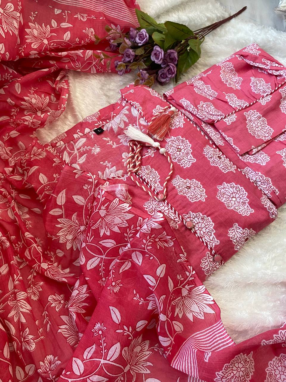 Beautiful Designer Party Wear Afghani Anarkali Pure Cotton Salwar Suit