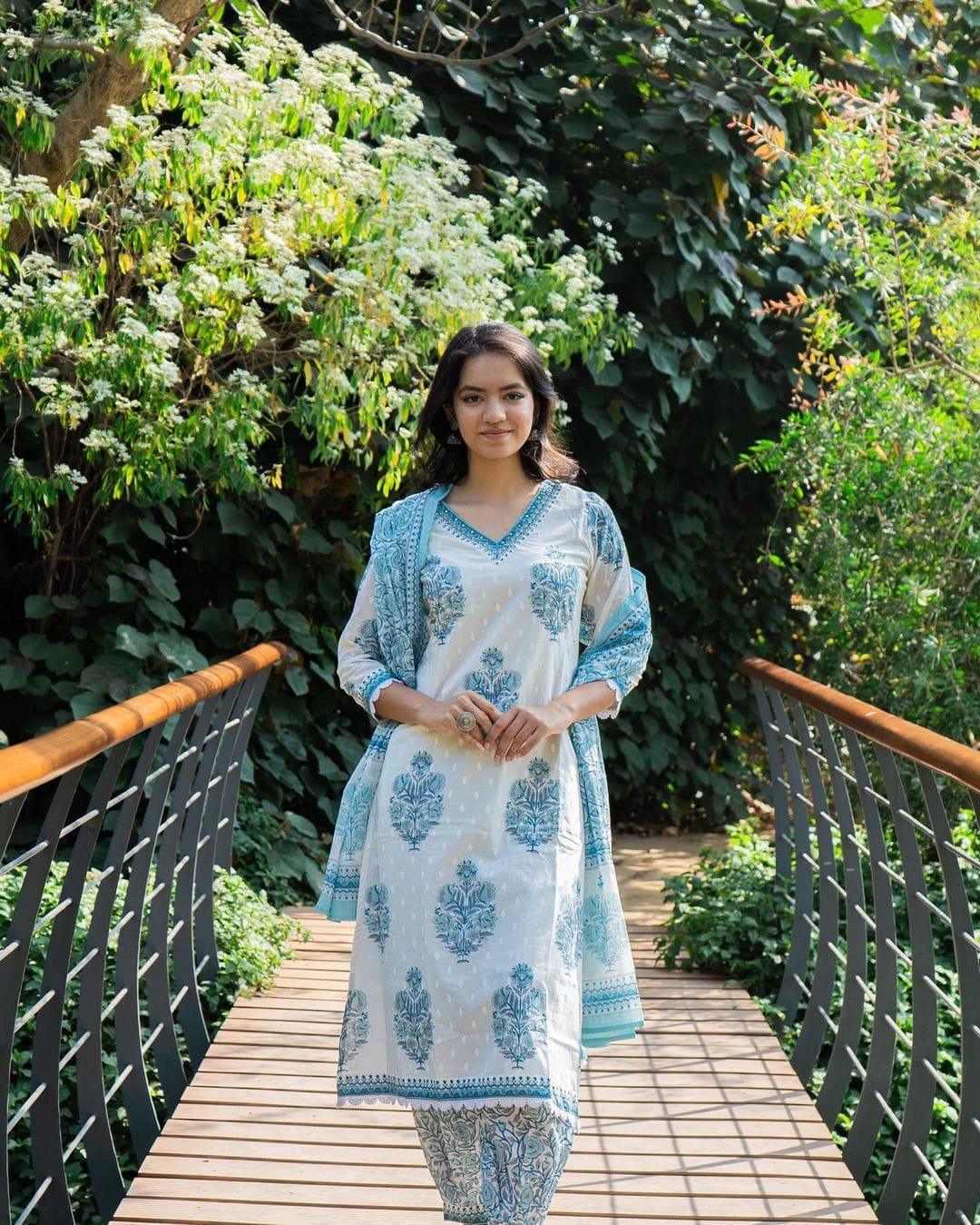 Beautiful Designer Party Wear Afghani Anarkali Pure Cotton Salwar Suit