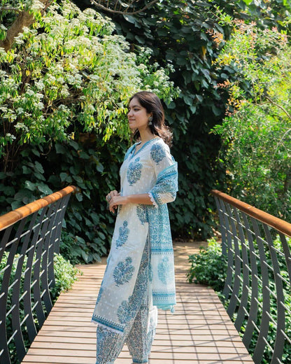 Beautiful Designer Party Wear Afghani Anarkali Pure Cotton Salwar Suit